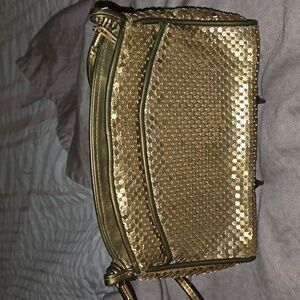 Whiting and Davis vintage gold chain metal crossbody bag EUC no call outs
